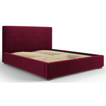 Łóżko z pojemnikiem welurowe czerwone 200x160 cm