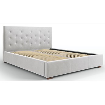 Łóżko z pojemnikiem welurowe szare 200x160 cm