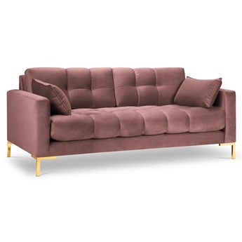 Sofa 2 osobowa różowa nogi złote 152x92 cm