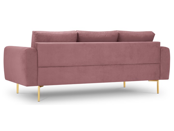 Sofa 3-os. Malvin 220 cm różowa nogi złote Stała konstrukcja Materiał obicia Welur Kolor Biały