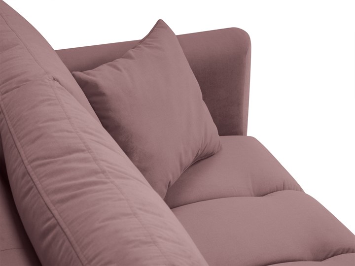 Sofa 3-os. Malvin 220 cm różowa nogi złote Materiał obicia Tkanina Stała konstrukcja Kolor Biały