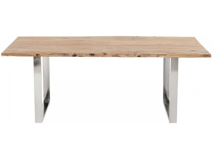 Stół Harmony 160x80 cm akacja nogi chromowe matowe Stal Drewno Kształt blatu Prostokątny