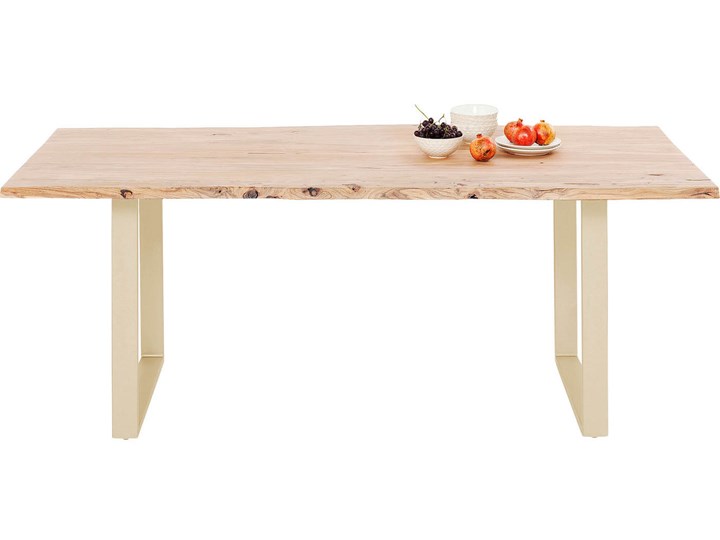 Stół Harmony 160x80 cm akacja - nogi złote Drewno Długość(n) 160 cm