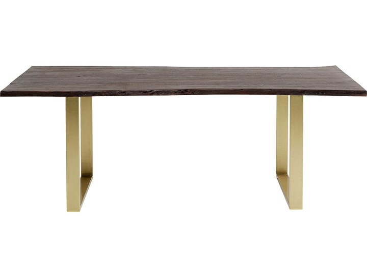 Stół Harmony 160x80 cm ciemnobrązowy - nogi złote Średnica