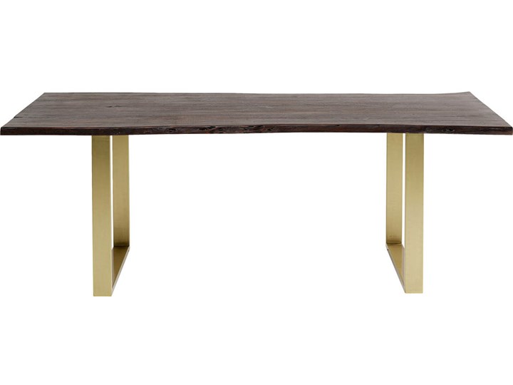 Stół Harmony 180x90 cm ciemnobrązowy - nogi złote Kształt blatu Prostokątny