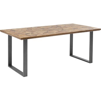 Stół z drewnianym blatem z drewna recykingowanego z grafitowymi metalowymi nogami 180x90 cm