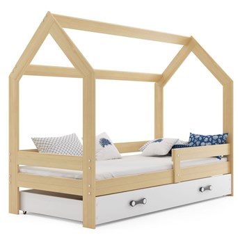 Sosnowe łóżko domek do pokoju dziecięcego 80x160 - Bambino