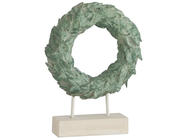Figurka dekoracyjna Wreath on Feet 16x21 cm zielona Tworzywo sztuczne Kolor Biały