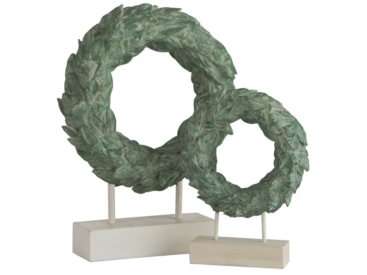 Figurka dekoracyjna Wreath on Feet 16x21 cm zielona Tworzywo sztuczne Kolor Biały Kolor Zielony