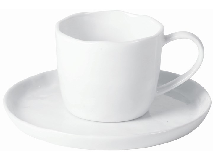 Filiżanka ze spodkiem porcelanowa biała Ø16x9 cm
