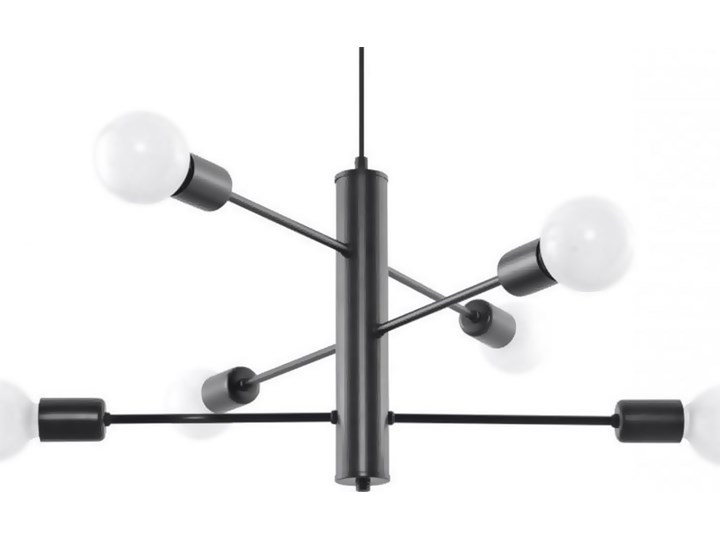 Lampa wisząca Duomo 60x60 cm 6D czarna Lampa druciana Stal Metal Żyrandol Pomieszczenie Salon Kategoria Lampy wiszące