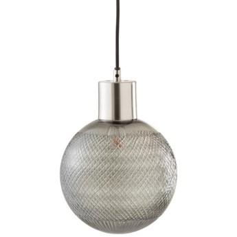 Lampa wisząca z kloszem w kształcie kuli ∅20x180 cm srebrna