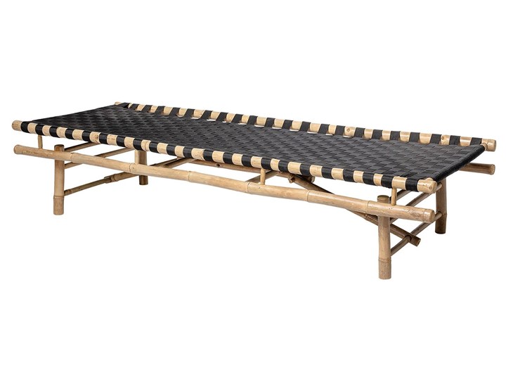 Leżanka ogrodowa Vida 190x40 cm czarna Kolor Czarny Leżanki Styl Nowoczesny