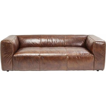 Sofa 2 osobowa skóra naturalna brązowa 220x110 cm