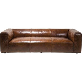 Sofa 2 osobowa skóra naturalna brązowa 259x110 cm