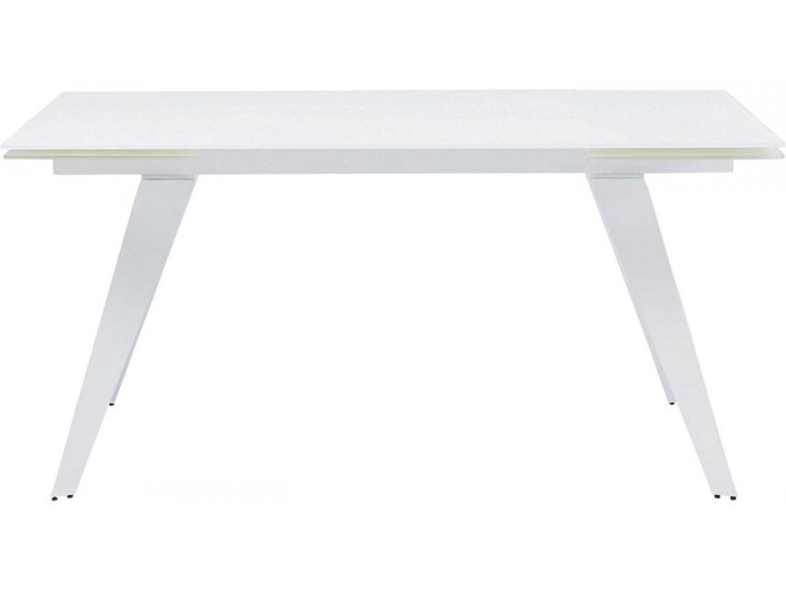 Stół rozkładany biały szklany blat metalowe nogi 160-240x90 cm Ceramika Stal Szkło Kategoria Stoły kuchenne