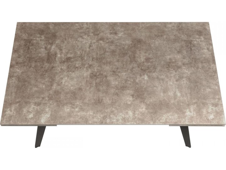 Stół rozkładany szary szklany blat czarne metalowe nogi 160-240x90 cm Średnica Szkło Stal Ceramika Kolor Beżowy