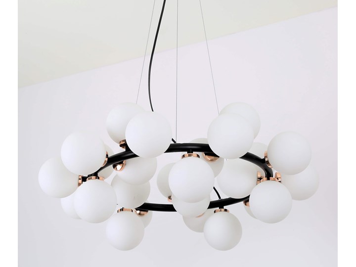 NOWOCZESNA LAMPA WISZĄCA CZARNO-ZŁOTA MARSIADA W25 Ilość źródeł światła 25 źródeł Lampa z abażurem Metal Lampa z kloszem Szkło Kategoria Lampy wiszące