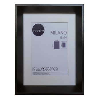 Ramka na zdjęcia Milano 18 x 24 cm czarna MDF Inspire