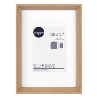 Ramka na zdjęcia Milano 21 x 29.7 cm dąb MDF Inspire