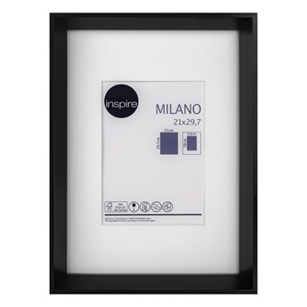 Ramka na zdjęcia Milano 21 x 29.7 cm czarna MDF Inspire