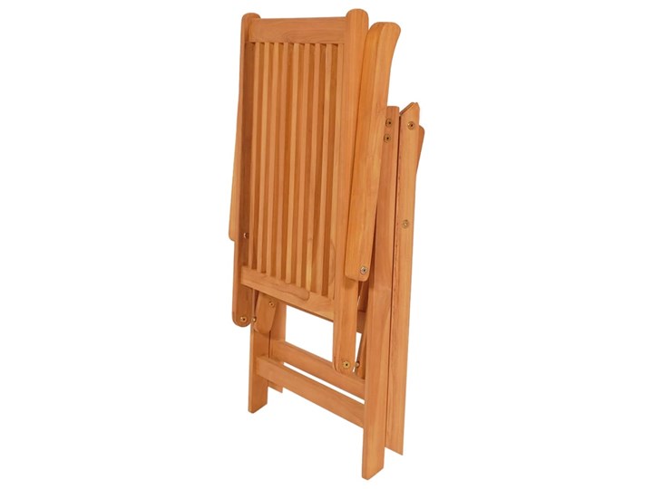 vidaXL Krzesła ogrodowe, 4 szt., czerwone poduszki, drewno tekowe Tworzywo sztuczne Krzesło składane Krzesło z podłokietnikami Kolor Czerwony