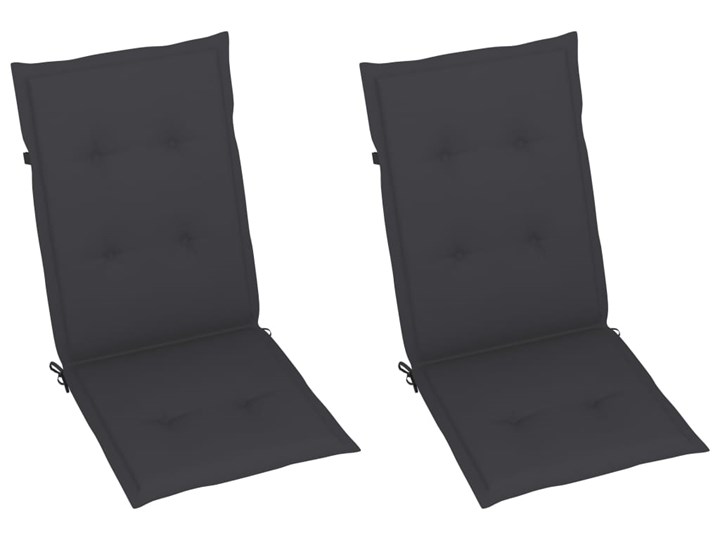 vidaXL Krzesła ogrodowe z antracytowymi poduszkami, 2 szt., tekowe Krzesło z podłokietnikami Krzesło składane Drewno Tworzywo sztuczne Kolor Czarny
