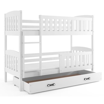 Białe piętrowe łóżko dla dzieci 90x200 - Elize 3X