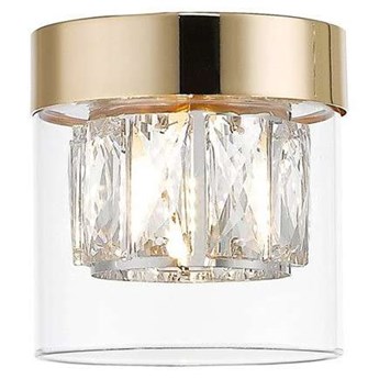 Plafon LAMPA sufitowa GEM C0389-01A-F7AC Zumaline szklana OPRAWA okrągła glamour z kryształkami przezroczysta złota