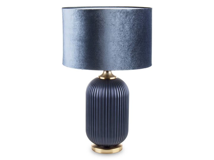 LYDIA lampa granatowa z welurowym abażurem, wys. 67 cm Lampa z abażurem Kolor Granatowy