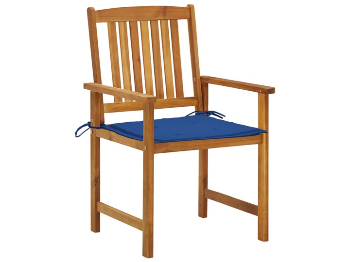 vidaXL Krzesła ogrodowe z poduszkami, 2 szt., drewno akacjowe Tworzywo sztuczne Kolor Brązowy Styl Rustykalny