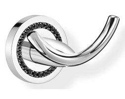 Haczyk podwójny łazienkowy ALOE A3-16818 Swarovski Czarny Kryształ