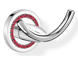 Haczyk podwójny łazienkowy ALOE A3-16818 Swarovski Czerwony kryształ