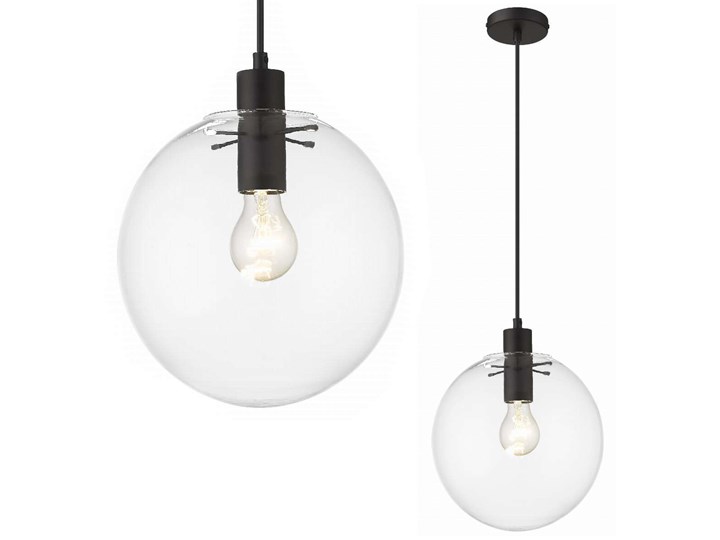 Loftowa LAMPA wisząca PUERTO LP-004/1P M BK Light Prestige skandynawska OPRAWA szklany ZWIS kula bal ...