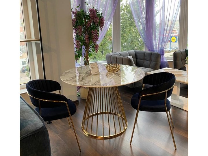 Stół na drucianej podstawie Glam Marble 110 imitacja marmuru Metal Długość 180 cm Wysokość 75 cm Wysokość 110 cm Szerokość 110 cm Płyta MDF Długość 110 cm Styl Nowoczesny