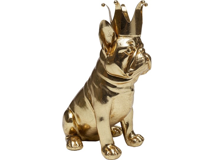 Figurka dekoracyjna Crowned Dog 19x24 cm złota Zwierzęta Kolor Złoty