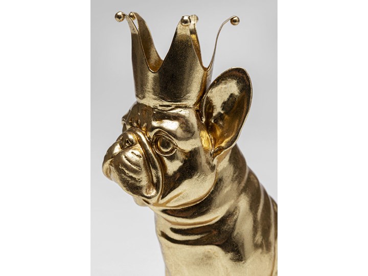 Figurka dekoracyjna Crowned Dog 19x24 cm złota Kolor Złoty Zwierzęta Kategoria Figury i rzeźby