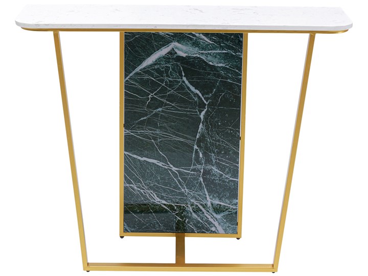 Konsola Tiara 77x30 cm - blat marmur Kolor Złoty