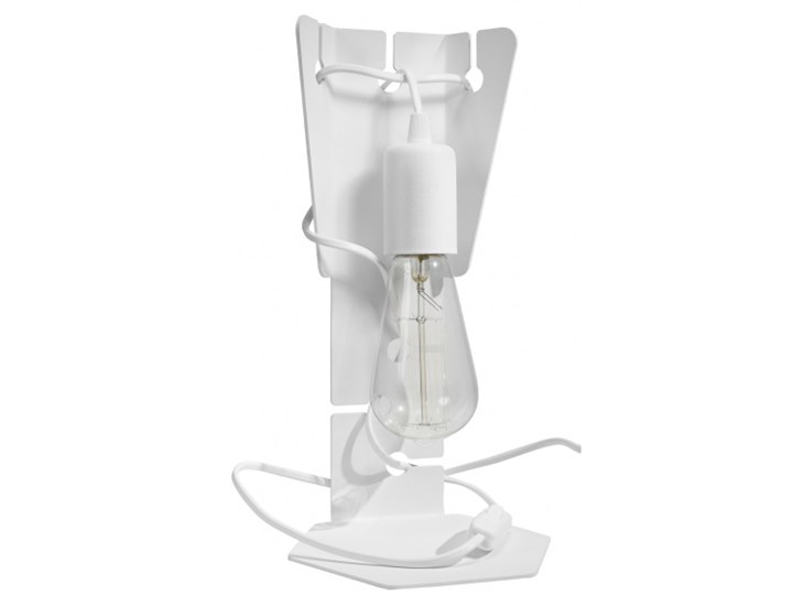 Lampa biurowa metalowa biała 15x31 cm
