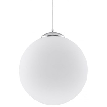 Lampa wisząca z kloszem w kształcie kuli ∅30x80 cm srebrno-biała