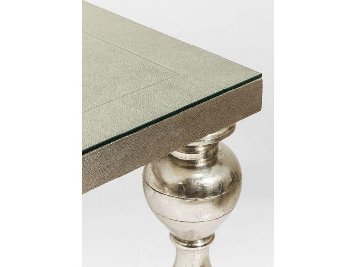 Stół srebrny nogi drewno mango 200x100 cm Płyta MDF Metal Szkło Kategoria Stoły kuchenne