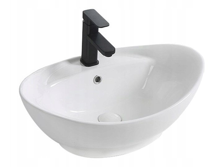 VELDMAN UMYWALKA CERAMICZNA NABLATOWA CLARA Owalne Kategoria Umywalki Ceramika Szerokość 59 cm Meblowe Nablatowe Kolor Biały