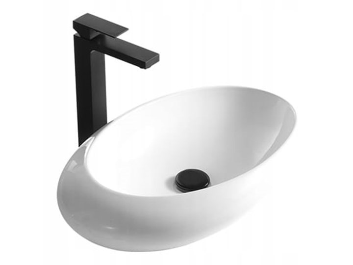 VELDMAN CERAMICZNA UMYWALKA NABLATOWA ELLI Ceramika Asymetryczne Nablatowe Owalne Szerokość 57 cm Meblowe Kategoria Umywalki