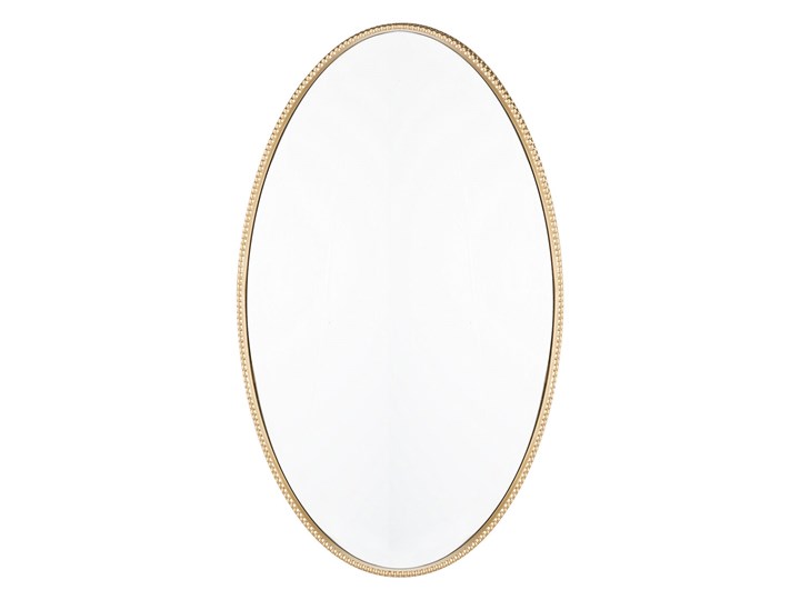 Lustro ścienne wiszące złote 83 x 57 cm owalne dekoracyjne do salonu sypialni łazienki minimalistyczne Styl Klasyczny Styl Nowoczesny