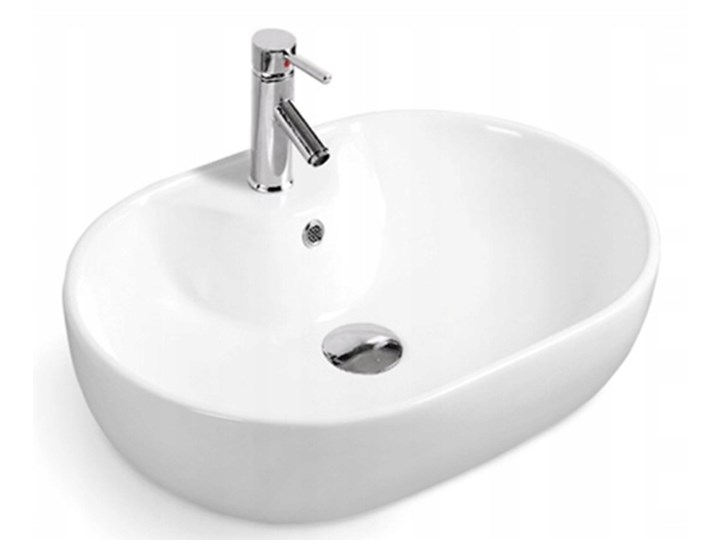 VELDMAN UMYWALKA CERAMICZNA LAURA Ceramika Owalne Wolnostojące Szerokość 60 cm Nablatowe Kategoria Umywalki