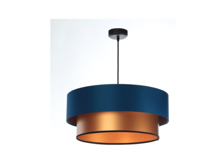 Lampa wisząca Fiona New granatowo-miedziana 40cm Kolor Miedziany Lampa z abażurem Metal Ilość źródeł światła 1 źródło