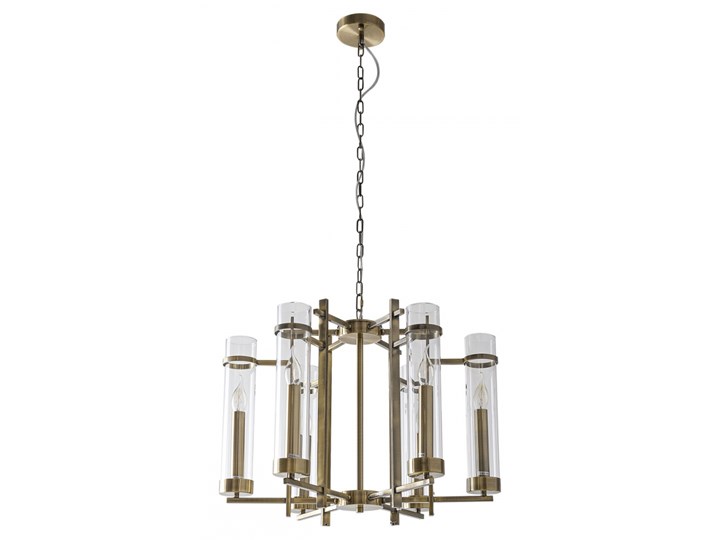 ASPEN 6 ANTYCZNY BRĄZ żyrandol 6 x 40W LED E14 szklana tuba prosty nowoczesny brąz antyczny design I ...