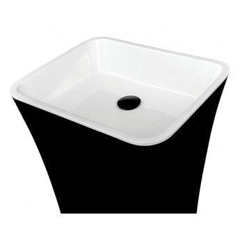 Umywalka wolnostojąca Assos, 52x41x85 cm, prostokątna, biała/czarna