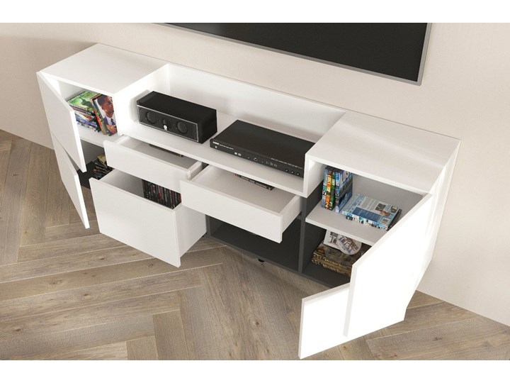 Nowoczesna duża biała komoda Skandica TORRA / 180 cm Szerokość 90 cm Płyta laminowana Głębokość 40 cm Płyta MDF Styl Minimalistyczny