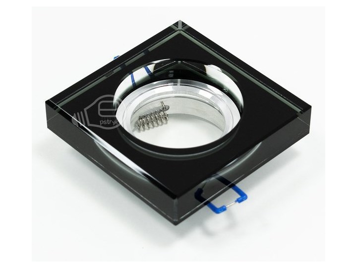 Szklana punktowa oprawa sufitowa CRYSTAL Grande Black IP20 kwadratowa czarna grube szkło EDO777133 EDO Oprawa wpuszczana Kwadratowe Oprawa stropowa Kolor Czarny